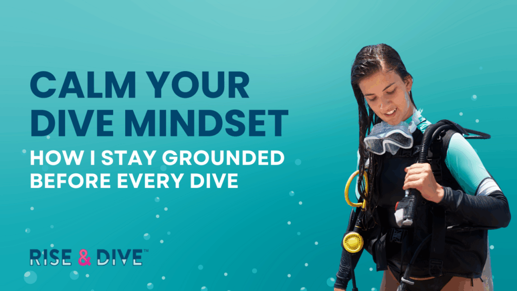 Scuba diver practicing calm breathing techniques before diving to overcome anxiety.