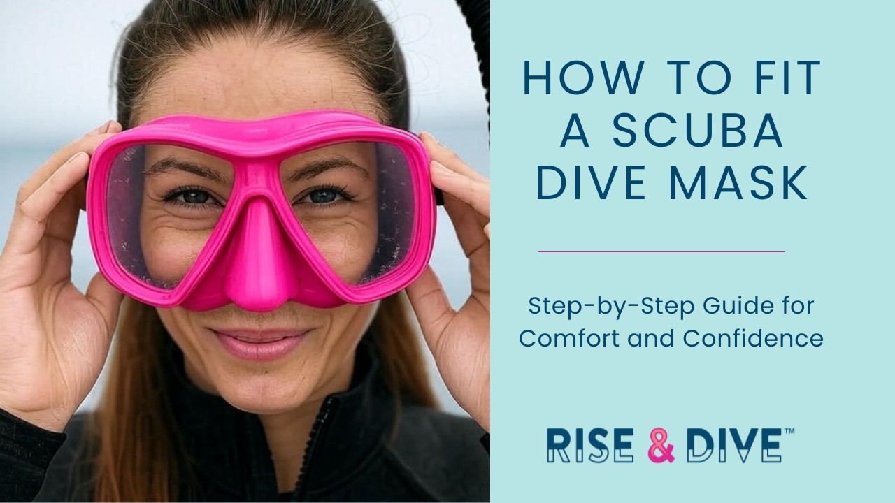 woman who has fit a scuba dive mask or confidence and comfort