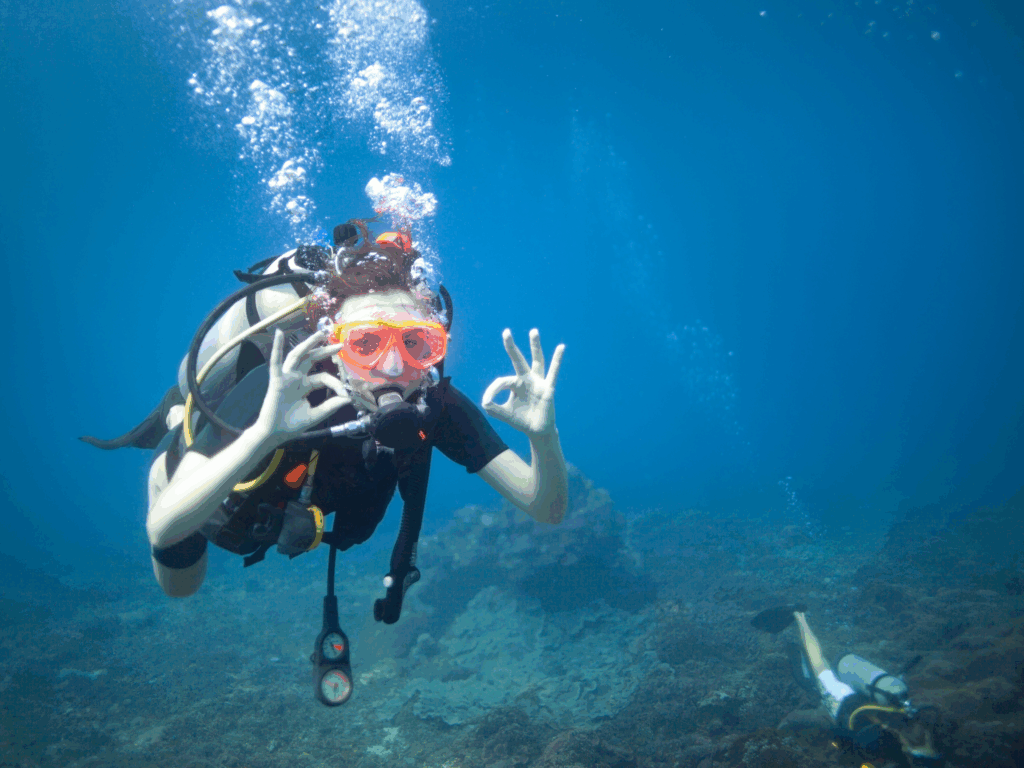 scuba mask seal test in shallow water