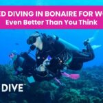 Two women scuba divers on a guided diving tour in Bonaire